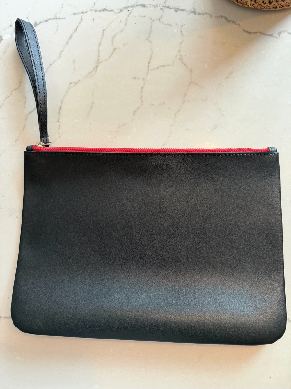 Banana Republic Black Wristlet Clutch with Red Zipper